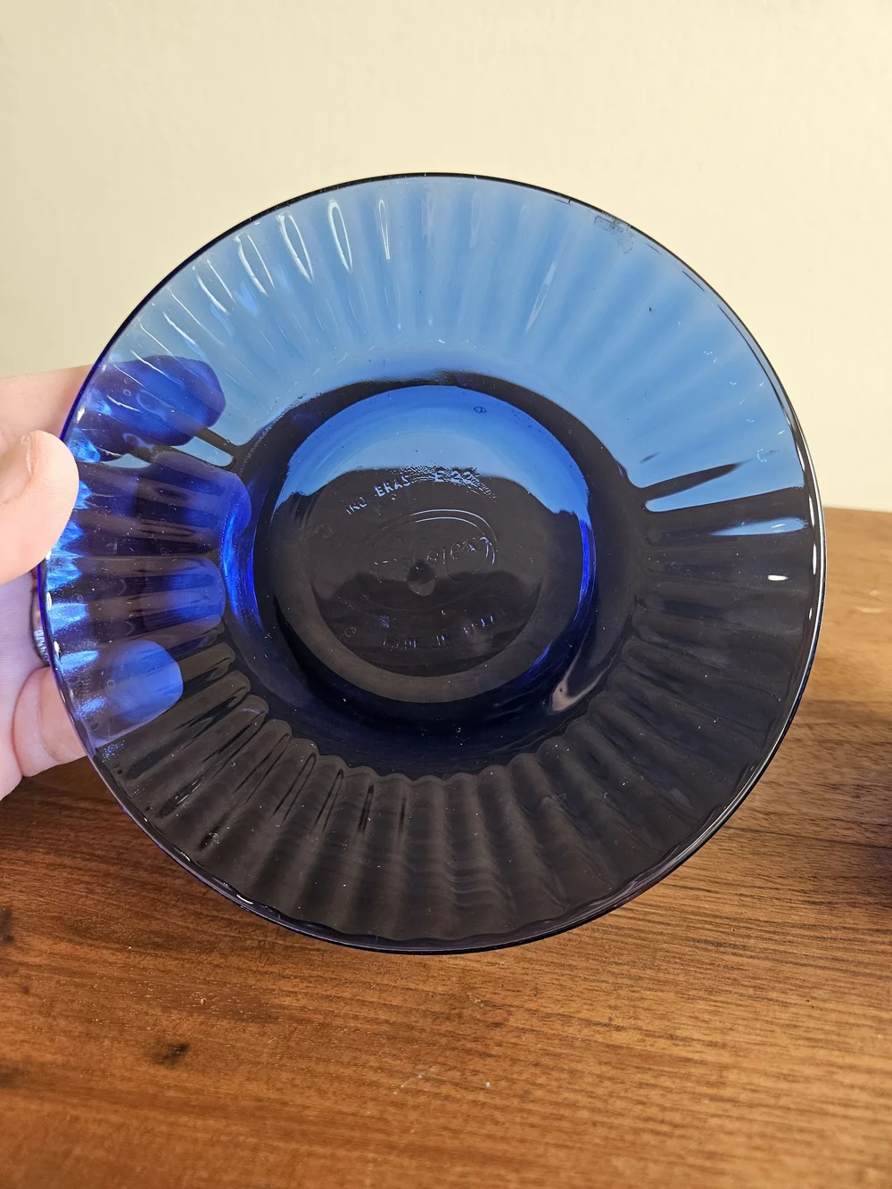 Brazil Cobalt Blue Glass Teacup and‎ Saucer